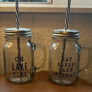 On Lake Time jar lid cups